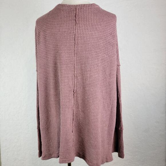 In Loom Lightweight Waffle Knit Sweater‎ Womens Sz L Mauve Minimalist - Picture 5 of 8